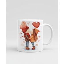 Weiler Riger Kış Temalı Öpüşen Sevgili Figürlü Romantik Kupa Bardak WR-LOVE04