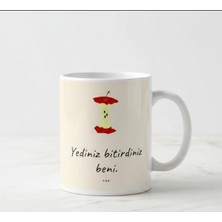 Weiler Riger Yediniz Bitirdiniz Beni Yazılı Elma Tasarım Esprili Kupa Bardak Komik Hediye WERİ-YM06