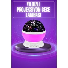 Terrien Yıldız Görünümlü Gece Lambası Renkli Masa Lambası Gökyüzü Projeksiyon
