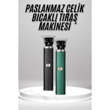 Terrien Tıraş Makinesi Profesyonel Paslanmaz Çelik T-Bıçak Saç Sakal Ense Vücut