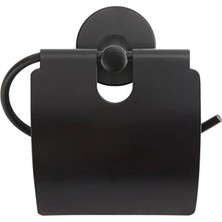 Esranın Dünyası Modern Siyah Metal Tuvalet Kağıtlığı - 12,3 x 13 cm