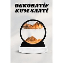 Terrien 7 Inç Mavi Orta Boy Dekoratif Yuvarlak Şık Kum Tablosu Modern Dekoratif Süs