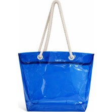 Kadın Şeffaf Plaj Çantası- Fermuarlı- Kol ve Omuz Çantası