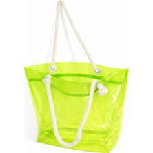 Kadın Şeffaf Plaj Çantası- Fermuarlı- Kol ve Omuz Çantası