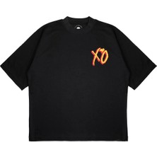 Pure Effect Unisex Oversize Xo Kedı Baskılı Boxy Fit Kalın Kumaşlı T-Shirt