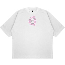 Pure Effect Unisex Oversize Anti Social Neon Play Baskılı T-Shirt