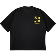 Pure Effect Unisex Oversize Off Whıte Cheese Baskılı Boxy Fit Kalın Kumaşlı T-Shirt