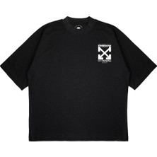 Pure Effect Unisex Oversize Off Whıte Freedom Baskılı Boxy Fit Kalın Kumaşlı T-Shirt