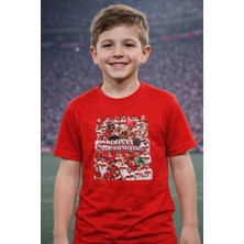 Efendioğlu Design Kısa Kollu Milli Takım Dünya Kupasında Baskılı Pamuklu Çocuk T-Shirt