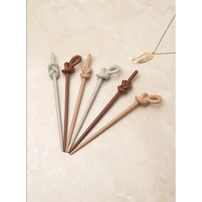 Esranın Dünyası Kadın ve Çocuklar Için Kahverengi Tonlarda Topuz Tokası - 6 Adet