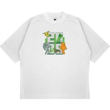 Pure Effect Unisex Oversize 2009 Mınecraft Baskılı Boxy Fit Kalın Kumaşlı (240GSM) T-Shirt