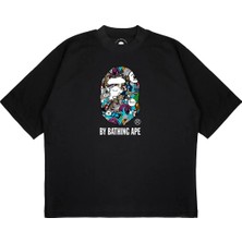 Pure Effect Unisex Oversize A Bathing Karışık Baskılı Boxy Fit Kalın Kumaşlı T-Shirt