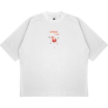 Pure Effect Unisex Oversize Aperol Spritz Kokteyl Baskılı Boxy Fit Kalın Kumaşlı T-Shirt