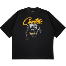 Pure Effect Unisex Oversize Corteız Köpek Baskılı T-Shirt