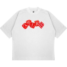 Pure Effect Unisex Oversize Zarlı Yazı Baskılı T-Shirt