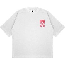Pure Effect Unisex Oversize Off-Whıte Sabun Baskılı Boxy Fit Kalın Kumaşlı (240GSM) T-Shirt