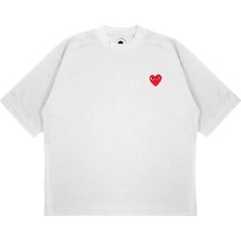 Pure Effect Unisex Oversize Comme Des Garçons Basıc Baskılı Boxy Fit Kalın Kumaşlı (240GSM) T-Shirt