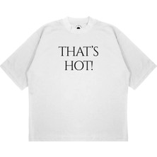 Pure Effect Unisex Oversize That Hot Baskılı Boxy Fit Kalın Kumaşlı T-Shirt