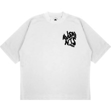 Pure Effect Unisex Oversize All Saınt Yamuk Basıc Baskılı Boxy Fit Kalın Kumaşlı (240GSM) T-Shirt