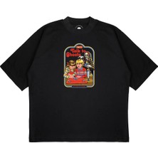 Pure Effect Unisex Oversize Lets Talk To Ghost Baskılı Boxy Fit Kalın Kumaşlı (240GSM) T-Shirt