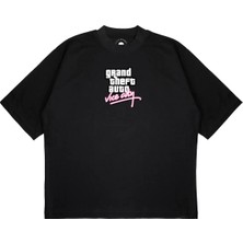 Pure Effect Unisex Oversize Gta Vice City Baskılı T-Shirt