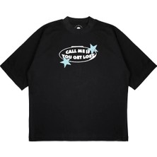 Pure Effect Unisex Oversize Call Me If You Get Lost Baskılı T-Shirt