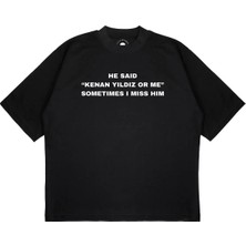 Pure Effect Unisex Oversize Kenan Yıldız Baskılı Boxy Fit Kalın Kumaşlı T-Shirt