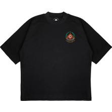 Pure Effect Unisex Oversize Casablanca Çelenk Baskılı Boxy Fit Kalın Kumaşlı (240GSM) T-Shirt