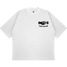 Pure Effect Unisex Oversize Trust No One Baskılı T-Shirt