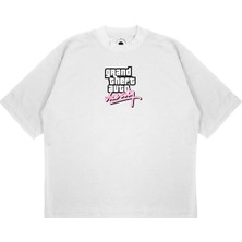 Pure Effect Unisex Oversize Gta Vice City Baskılı T-Shirt