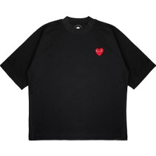 Pure Effect Unisex Oversize Comme Des Garçons Basıc Baskılı Boxy Fit Kalın Kumaşlı (240GSM) T-Shirt