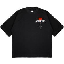Pure Effect Unisex Oversize Apple Pıe Travıs Baskılı Boxy Fit Kalın Kumaşlı T-Shirt