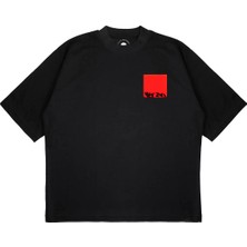 Pure Effect Unisex Oversize Yeezus Dısk Baskılı Boxy Fit Kalın Kumaşlı T-Shirt