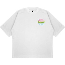 Pure Effect Unisex Oversize Stuyssy Gear Daıre Baskılı Boxy Fit Kalın Kumaşlı (240GSM) T-Shirt