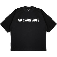 Pure Effect Unisex Oversize No Broke Boys Baskılı Boxy Fit Kalın Kumaşlı T-Shirt