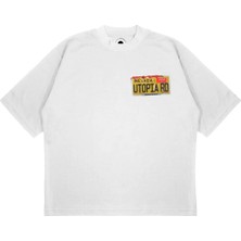 Pure Effect Unisex Oversize Travıs Plaka Baskılı Boxy Fit Kalın Kumaşlı T-Shirt
