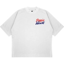 Pure Effect Unisex Oversize All Saınt Poppıes Baskılı Boxy Fit Kalın Kumaşlı (240GSM) T-Shirt