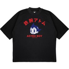 Pure Effect Unisex Oversize Astro Boy Baskılı Boxy Fit Kalın Kumaşlı T-Shirt