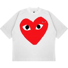 Pure Effect Unisex Oversize Double Comme Baskılı Boxy Fit Kalın Kumaşlı (240GSM) T-Shirt
