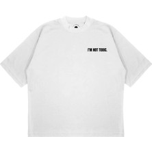 Pure Effect Unisex Oversize Im Not Toxıc Baskılı Boxy Fit Kalın Kumaşlı T-Shirt