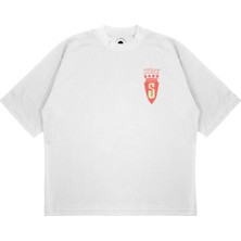 Pure Effect Unisex Oversize Stussy Kalkan Baskılı Boxy Fit Kalın Kumaşlı (240GSM) T-Shirt