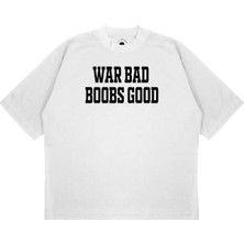 Pure Effect Unisex Oversize War Bad Baskılı Boxy Fit Kalın Kumaşlı T-Shirt