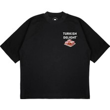 Pure Effect Unisex Oversize Turkısh Lokum Baskılı Boxy Fit Kalın Kumaşlı T-Shirt
