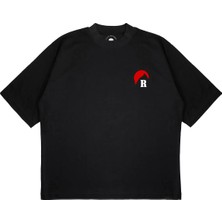 Pure Effect Unisex Oversize Rhude Basıc Baskılı Boxy Fit Kalın Kumaşlı (240GSM) T-Shirt