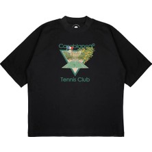Pure Effect Unisex Oversize Casablanca Üçgen Fransa Baskılı Boxy Fit Kalın Kumaşlı (240GSM) T-Shirt