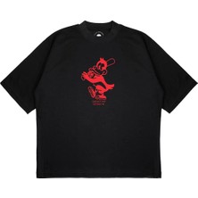 Pure Effect Unisex Oversize Carhartt Duffyduck Baskılı Boxy Fit Kalın Kumaşlı (240GSM) T-Shirt