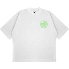 Pure Effect Unisex Oversize All Saınt Yeşil Logo Baskılı Boxy Fit Kalın Kumaşlı T-Shirt