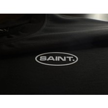 Pure Effect Unisex Oversize Saınt Kabartma Logo Baskılı Boxy Fit Kalın Kumaşlı T-Shirt