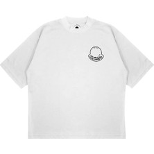 Pure Effect Unisex Oversize Basıc Logolu Baskılı Boxy Fit Kalın Kumaşlı T-Shirt
