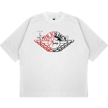 Pure Effect Unisex Oversize Cactus Hava Logolu Baskılı Boxy Fit Kalın Kumaşlı T-Shirt